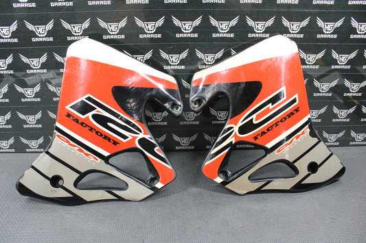 1996 HONDA CR125R CR250R OEM BLACK PLASTIC TANK RADIATOR SHROUDS LEFT RIGHT SET - hggarage