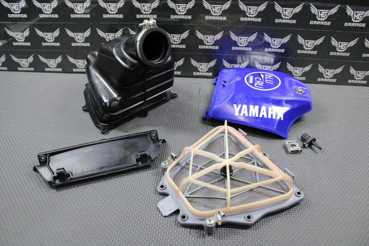 2019 2020 YAMAHA YZ250F OEM AIRBOX AIR CLEANER INTAKE BOOT FILTER CAGE & PARTS - hggarage