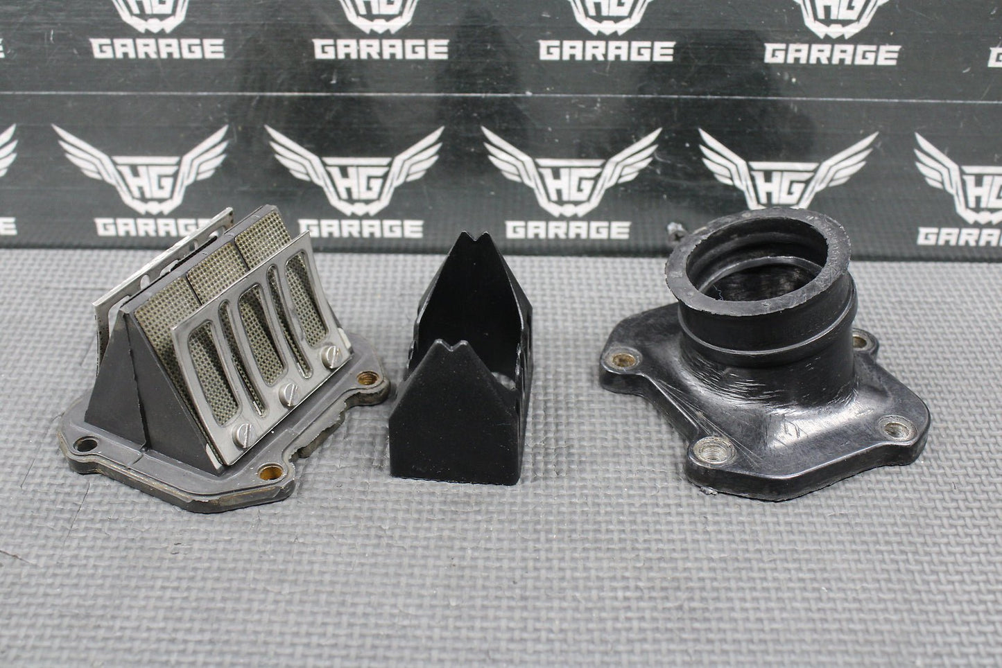 1995 KTM 250 300 OEM INTAKE BOOT REED BLOCK ASSEMBLY 54630050000 54630351244 - hggarage