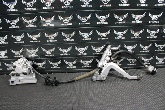 2014 14 - 21 KAWASAKI KX100 OEM REAR BACK BRAKE CALIPER MASTER CYLINDER LEVER LINE - hggarage