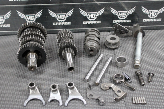 2004 00 - 04 KAWASAKI KX65 OEM ENGINE TRANSMISSION GEARS GEARBOX SHIFT SHAFT DRUM - hggarage