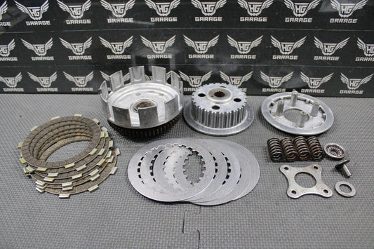 1989 HONDA 88 - 95 XR250R OEM CLUTCH BASKET HUB PRESSURE PLATE W PLATES SPRINGS - hggarage