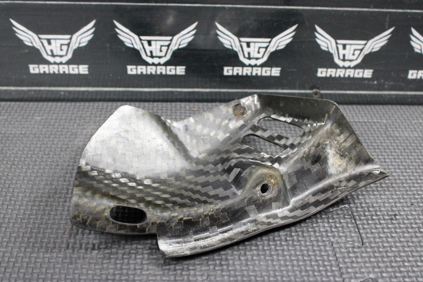 2007 05 - 08 HONDA CRF450R CARBON FIBER LEFT SIDE ENGINE MOTOR GUARD SHIELD GOOD! - hggarage