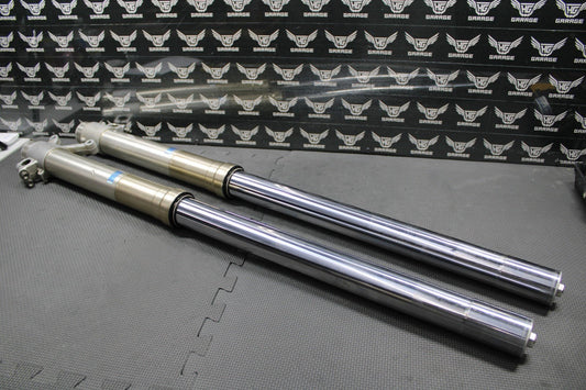 2003 KAWASAKI KLX400SR OEM SHOWA RIGHT LEFT FRONT SUSPENSION FORKS SHOCKS GOOD! - hggarage