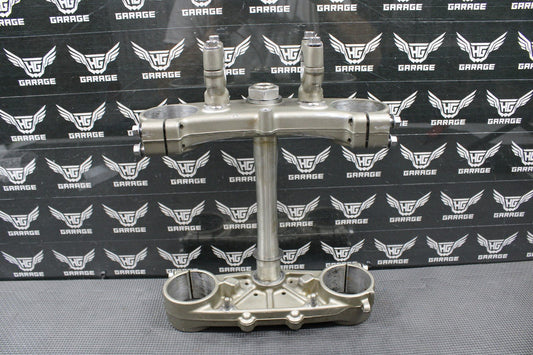 2009 YAMAHA YZ450F OEM FRONT FORKS LOWER UPPER TRIPLE TREE STEM BAR CLAMP STEM - hggarage