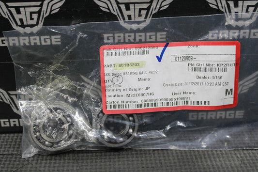 QTY 2 - NEW NOS KAWASAKI KX125 OEM TRANSMISSION BALL BEARING 601B6202 - hggarage