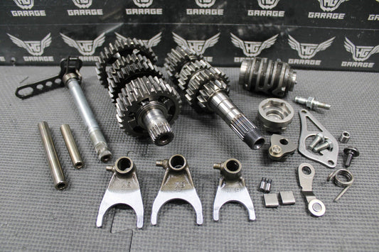 2008 HONDA CRF250R OEM TRANSMISSION TRANNY GEARBOX GEARS SHIFT FORKS NICE! - hggarage