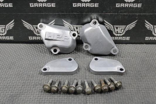 1988 88 - 91 HONDA CR250R OEM EXHAUST POWERVALVE CYLINDER SIDE COVERS TOP & SIDES - hggarage