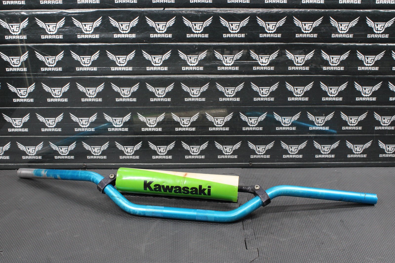 1986 KAWASAKI KDX200 BLUE 7/8" HANDLEBARS BARS GRIPS STEERING 46003 - 1224 - hggarage