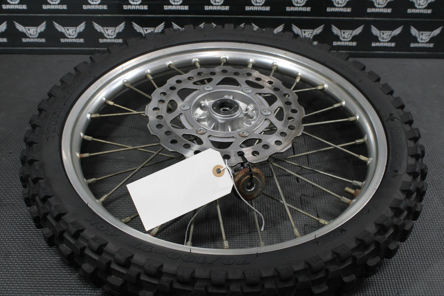 2008 KAWASAKI KLX140 17" SMALL WHEEL OEM FRONT WHEEL RIM HUB SPOKES - hggarage