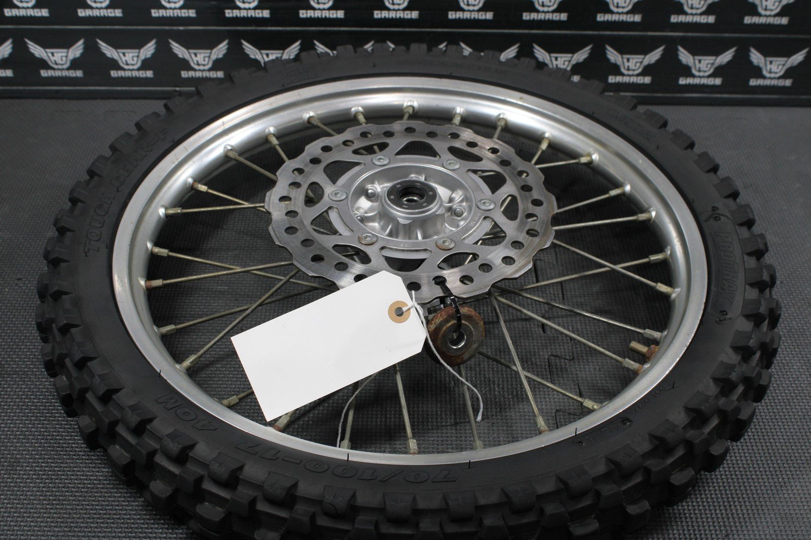 2008 KAWASAKI KLX140 17" SMALL WHEEL OEM FRONT WHEEL RIM HUB SPOKES - hggarage