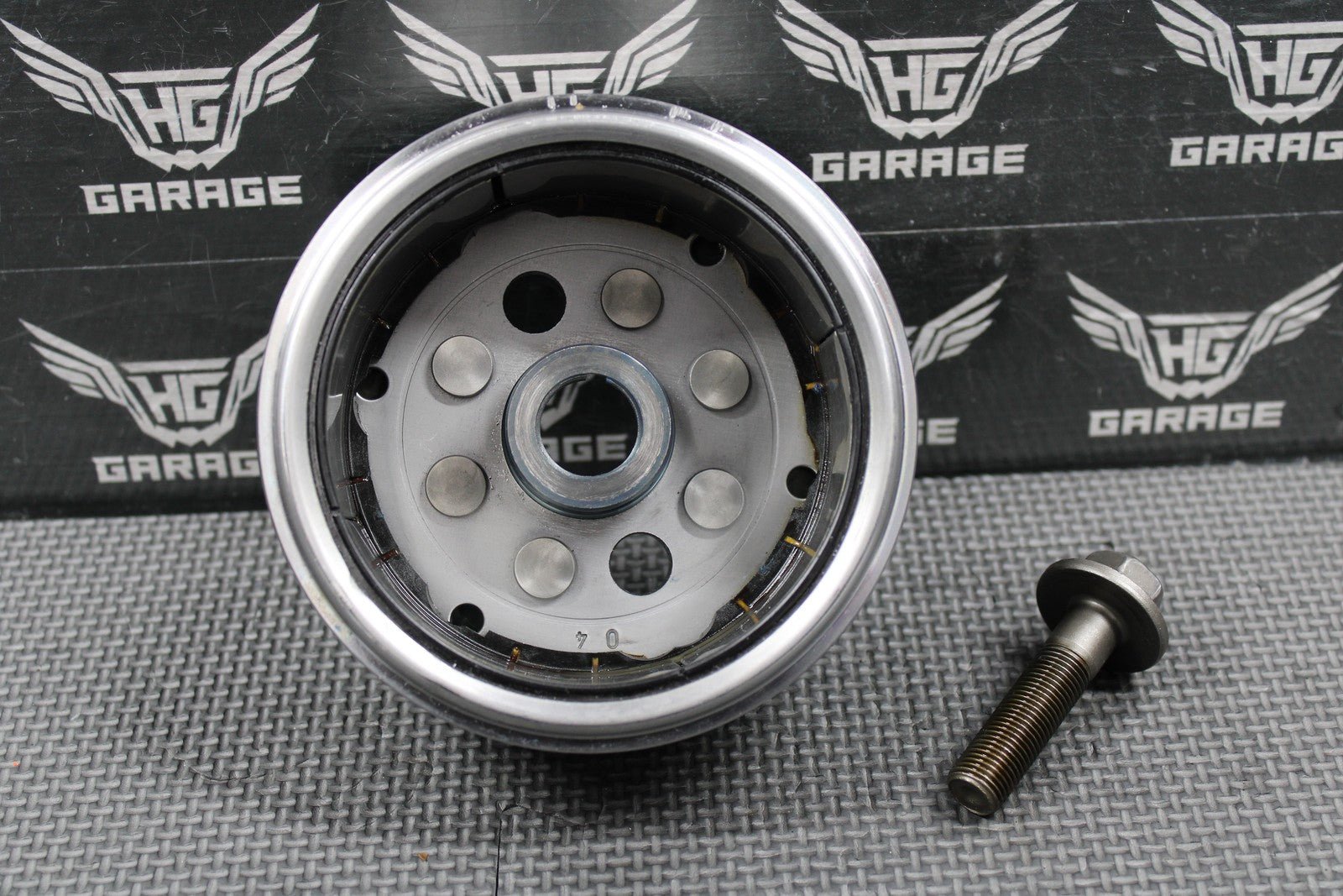 1991 HONDA 85 - 95 XR250R OEM STATOR MAGNETO ROTOR FLYWHEEL 31110 - KL4 - 014 NICE! - hggarage