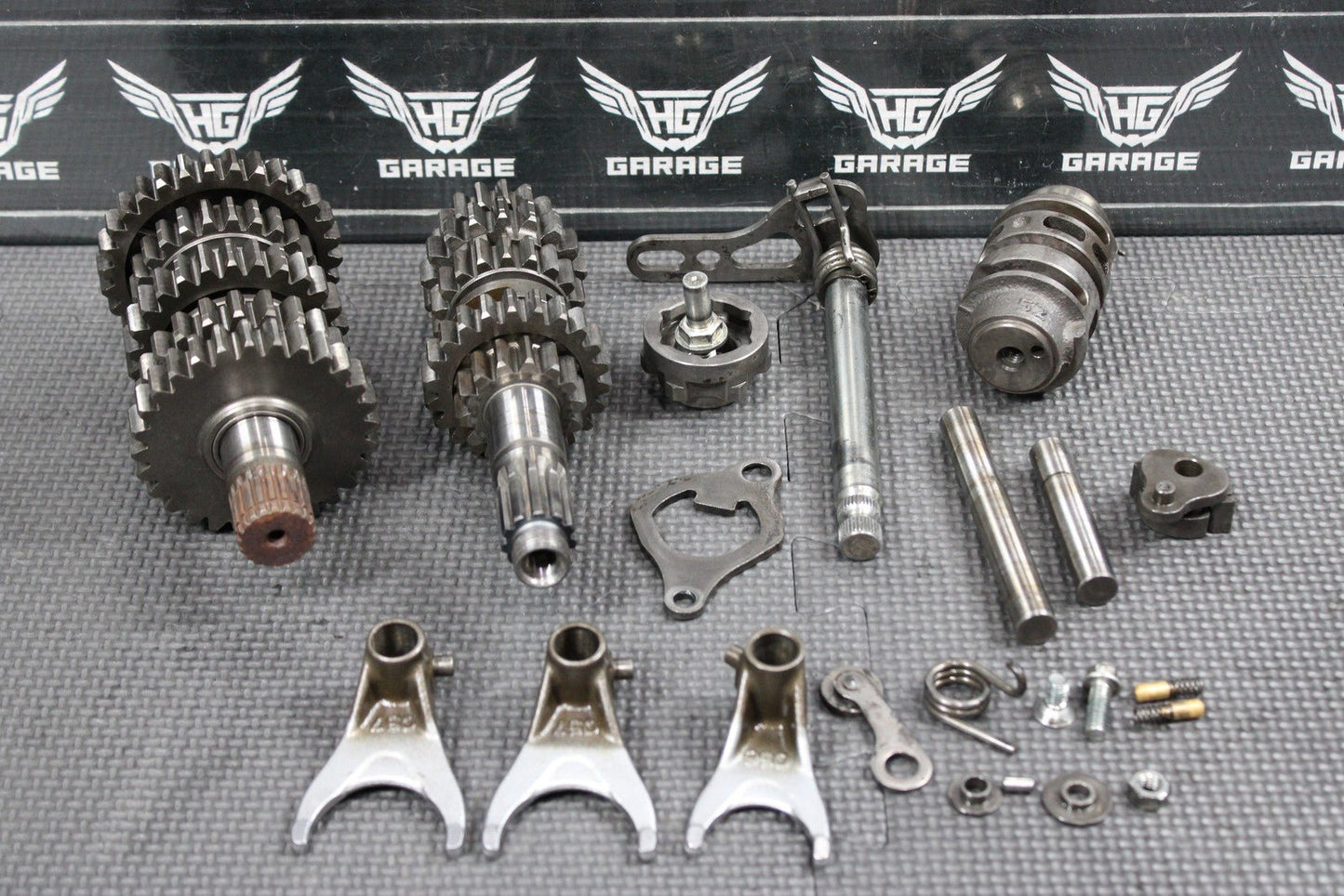 2014 KAWASAKI 14 - 16 KX250F OEM ENGINE TRANSMISSION SHIFT FORKS DRUM GEARBOX DRUM - hggarage