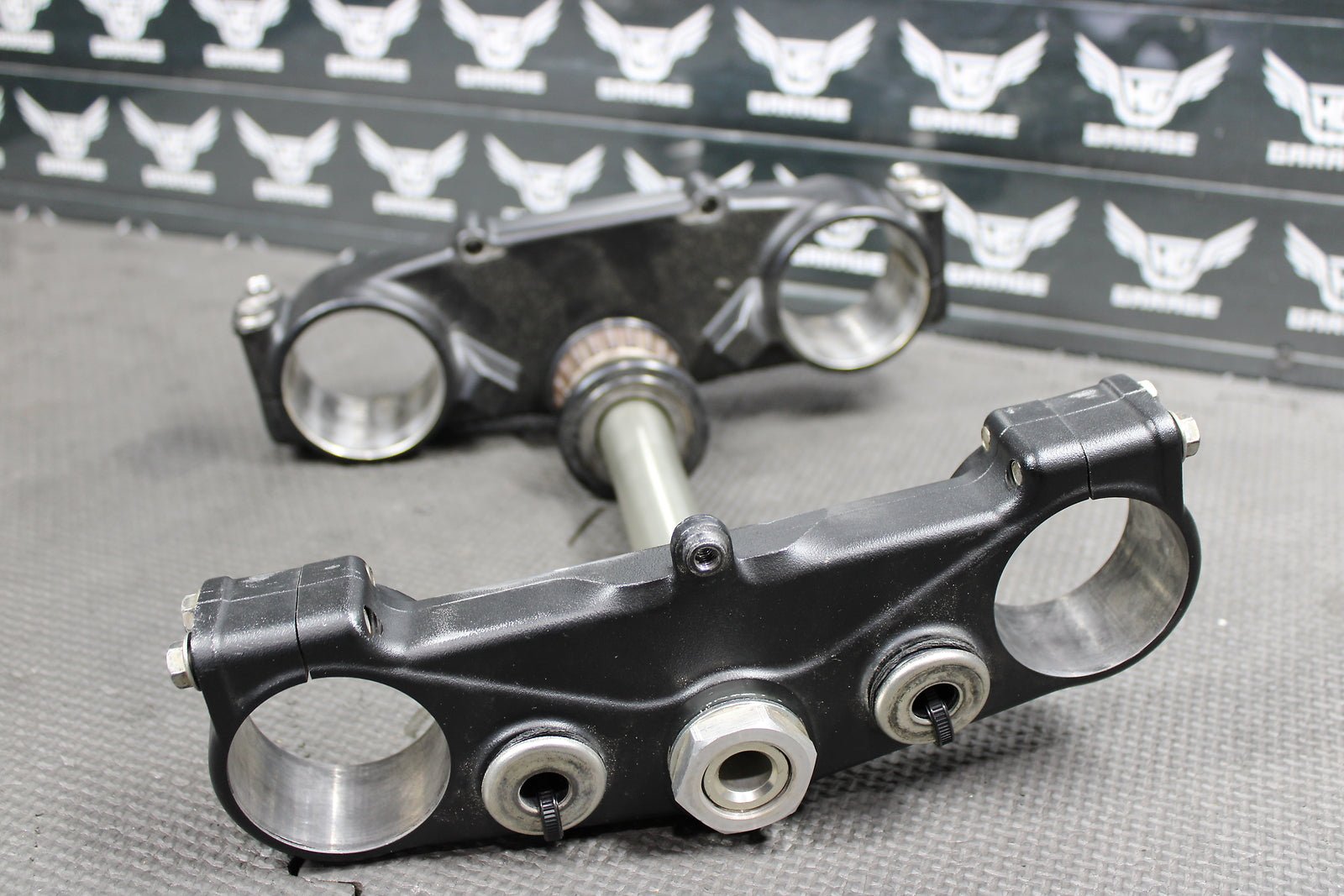 2009 KAWASAKI KX250F OEM FRONT FORKS LOWER UPPER TRIPLE TREE STEM CLAMP STEERING - hggarage