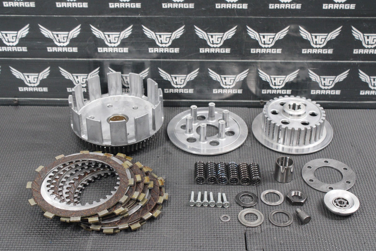 1986 Kawasaki KDX200 OEM Complete Clutch W Plates Basket Hub - hggarage