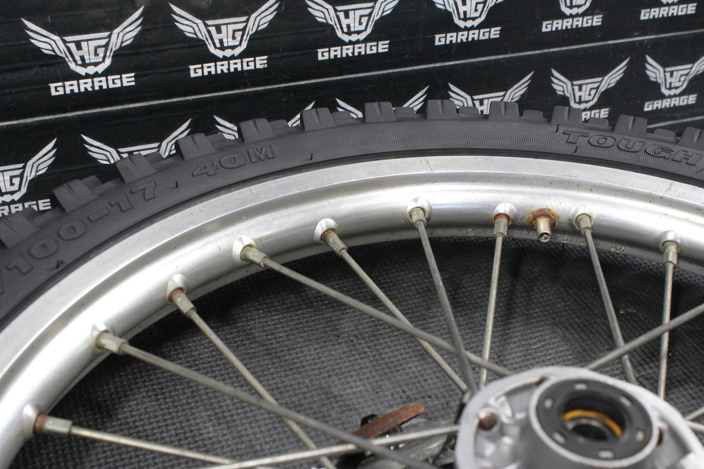 2008 KAWASAKI KLX140 17" SMALL WHEEL OEM FRONT WHEEL RIM HUB SPOKES - hggarage