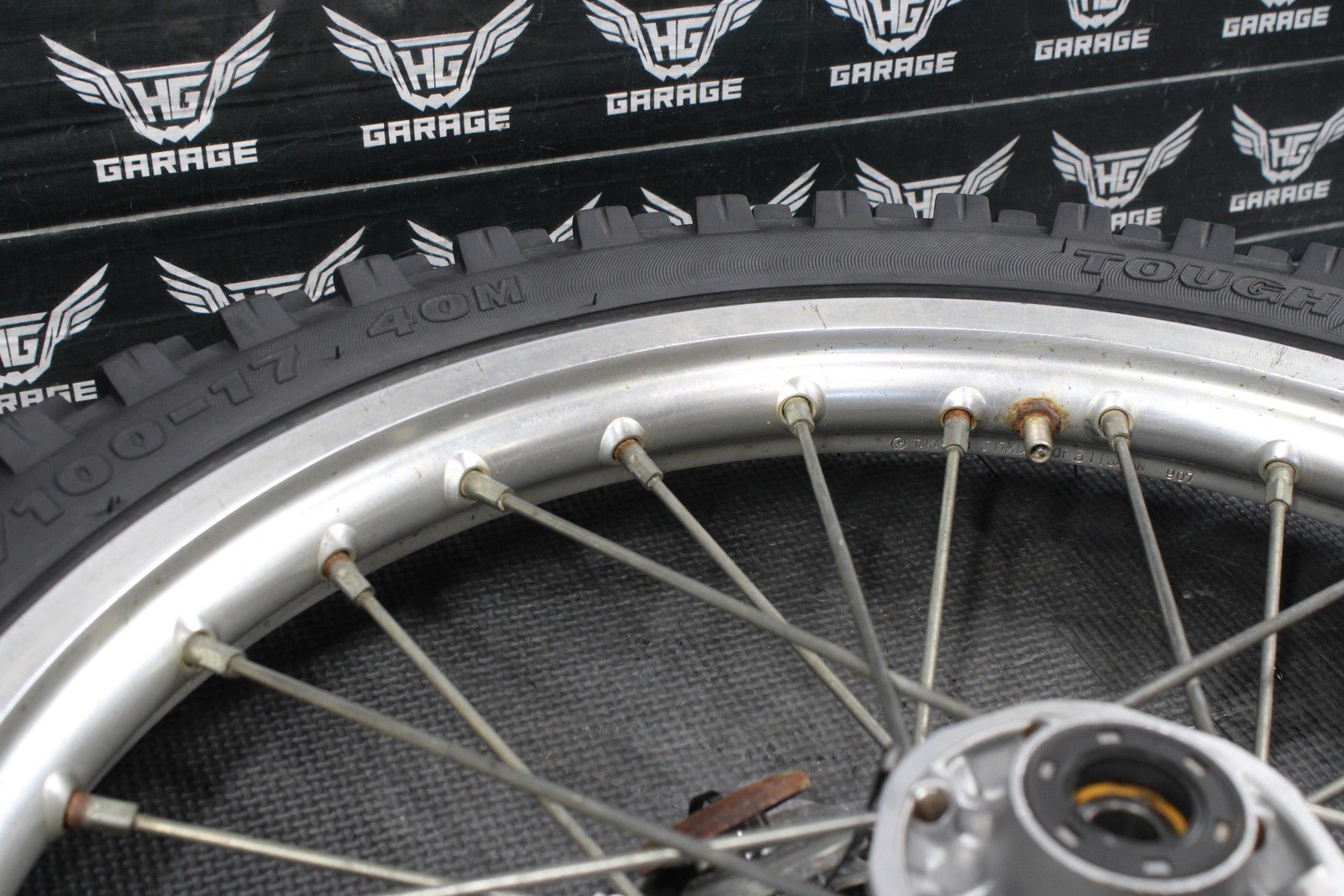 2008 KAWASAKI KLX140 17" SMALL WHEEL OEM FRONT WHEEL RIM HUB SPOKES - hggarage