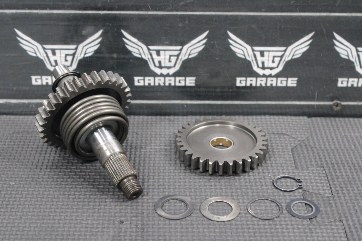 1986 86 - 88 KAWASAKI KDX200 OEM KICKSTART KICK START SHAFT W IDLER GEAR GOOD! - hggarage