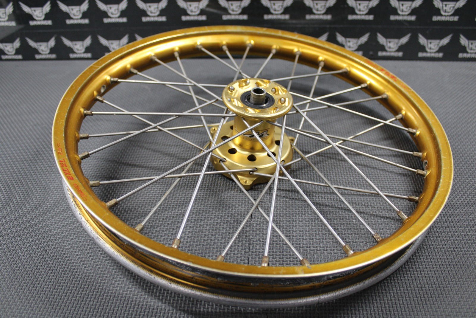 2001 YAMAHA 93 - 01 YZ80 90 - 01 RM80 17" GOLD EXCEL FRONT WHEEL RIM W/ TALON HUB - hggarage