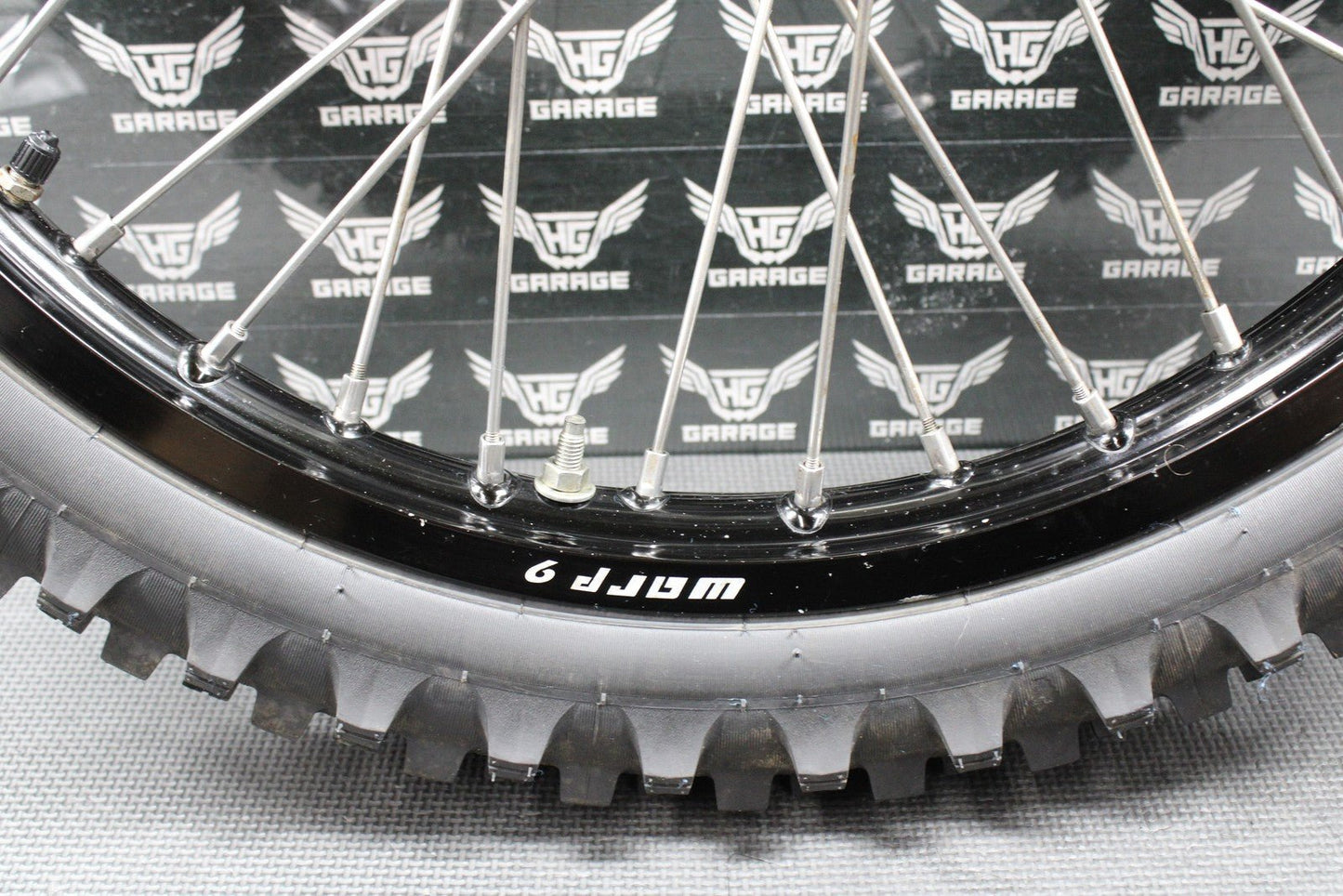 2014 KAWASAKI 10 - 18 KX250F WARP 9 BLACK FRONT WHEEL RIM BILLET HUB LIKE NEW TIRE - hggarage