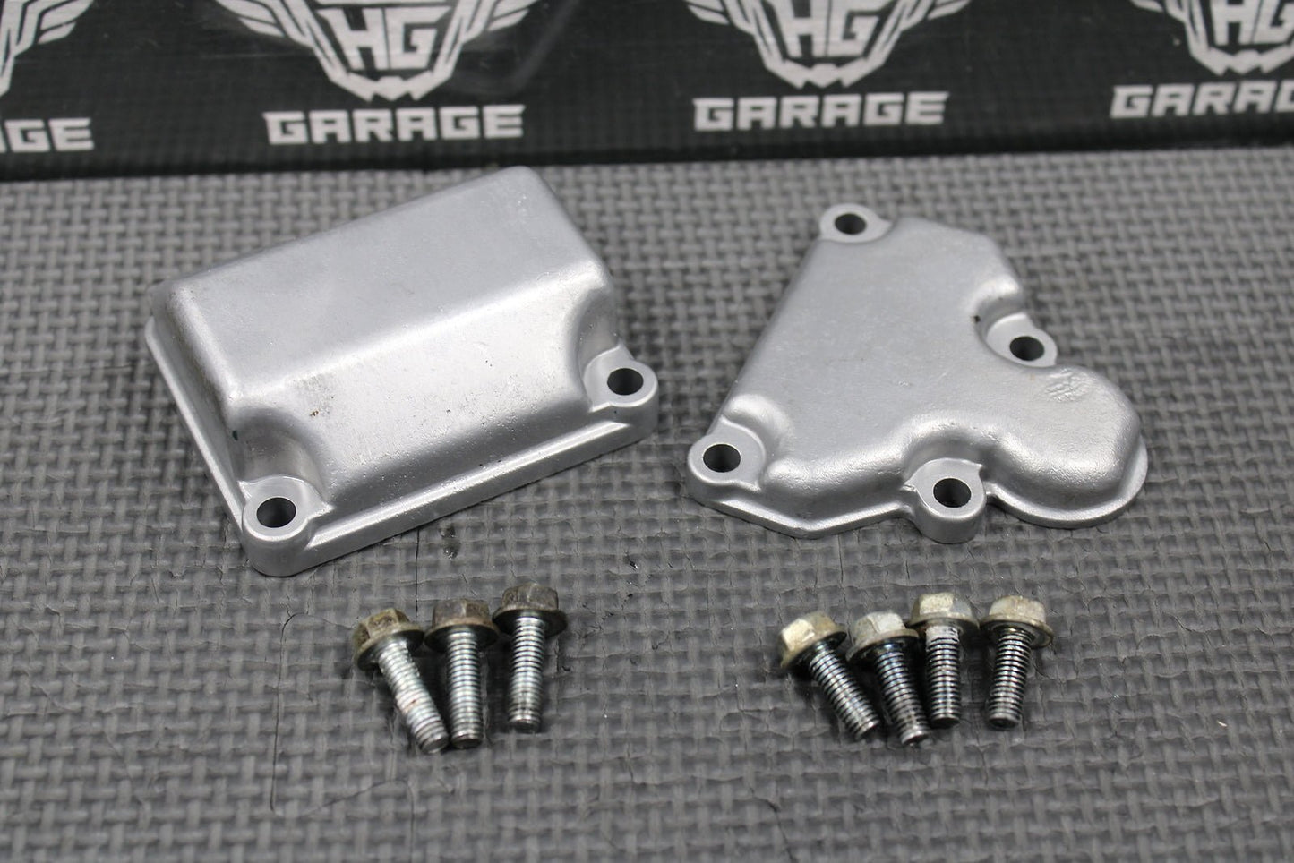 2003 93 - 04 KAWASAKI KX250 OEM EXHAUST POWER VALVE CYLINDER COVERS & BOLTS SET - hggarage