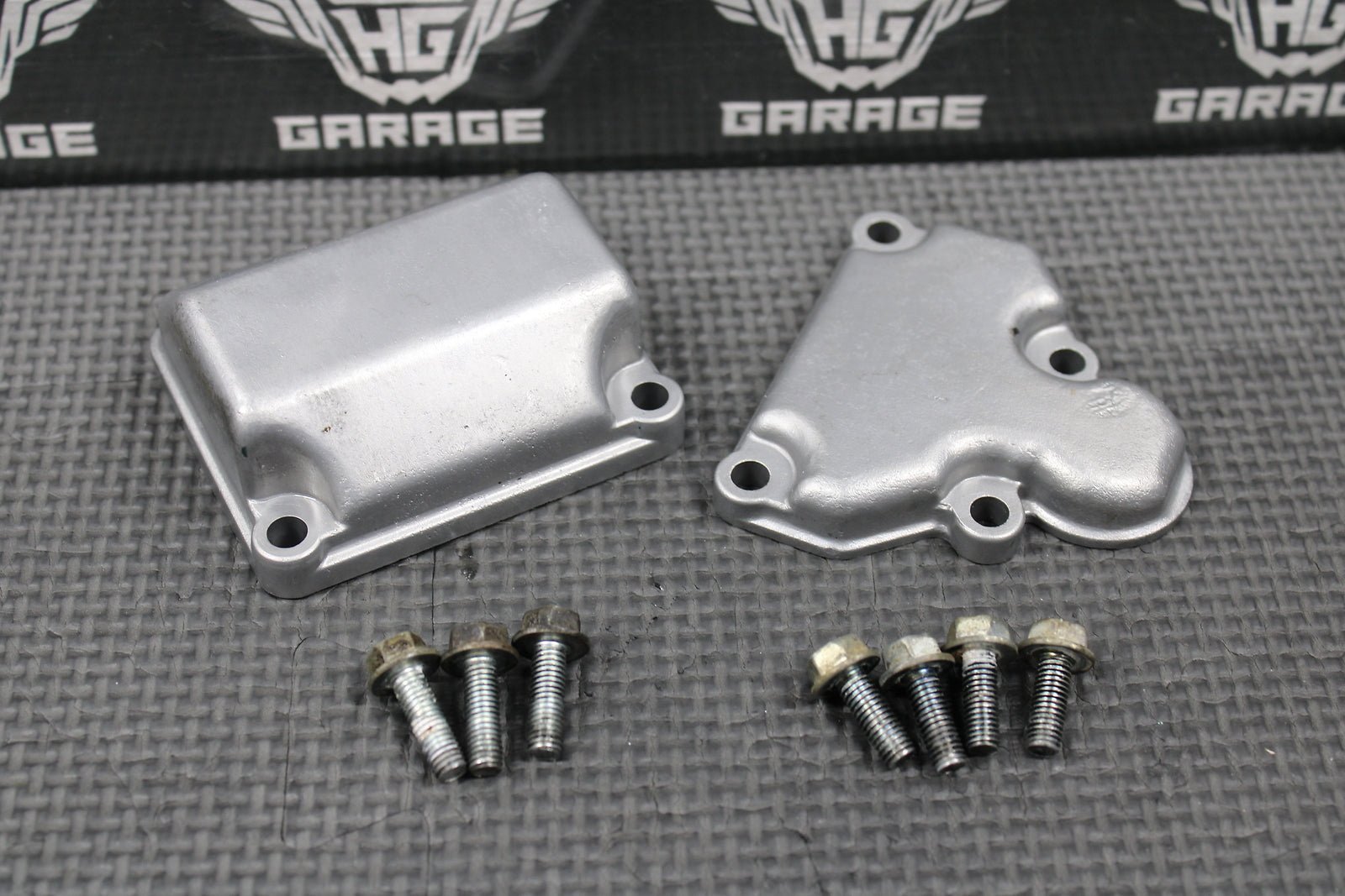 2003 93 - 04 KAWASAKI KX250 OEM EXHAUST POWER VALVE CYLINDER COVERS & BOLTS SET - hggarage