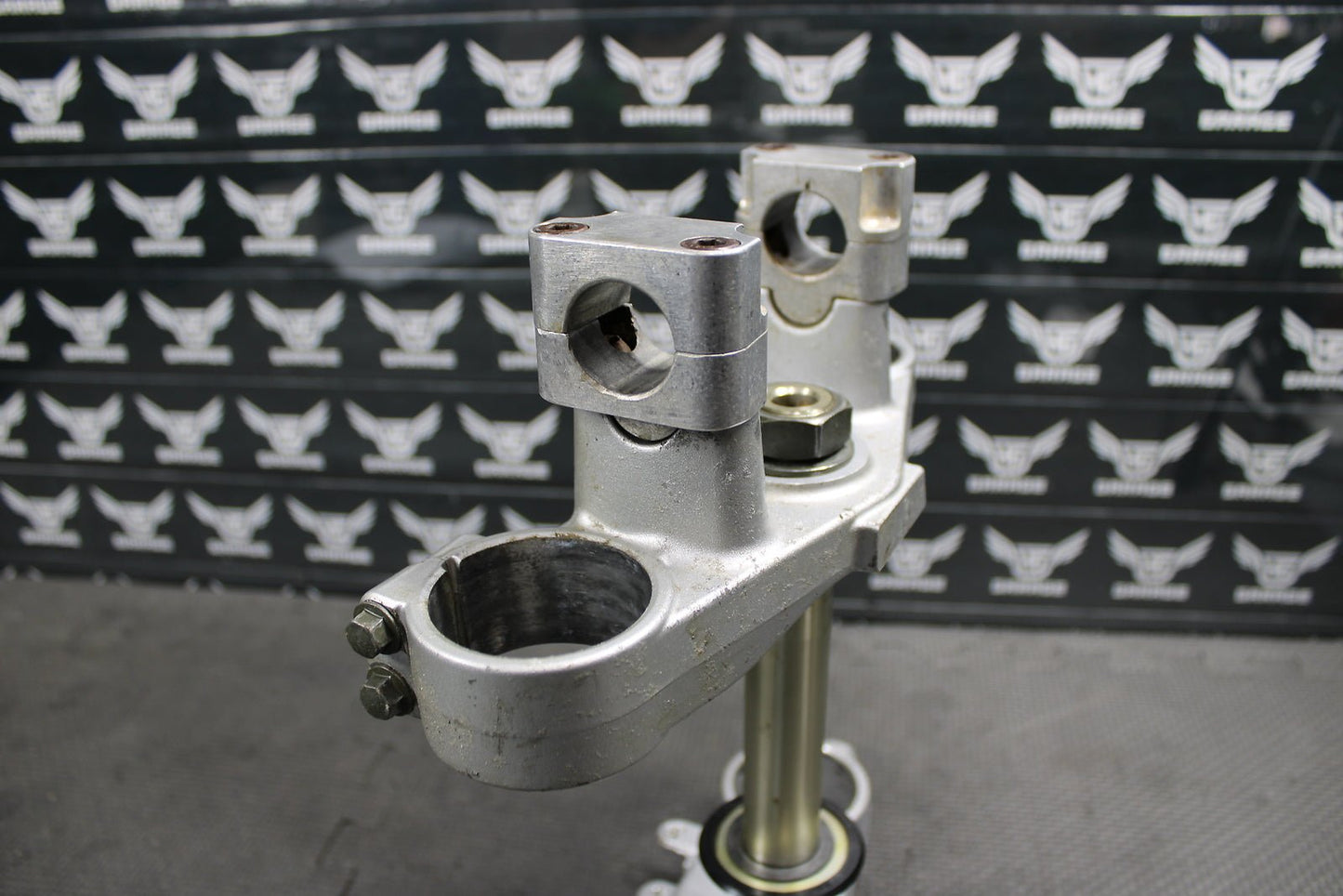 2002 YAMAHA YZ250F OEM FRONT FORKS LOWER UPPER TRIPLE TREE STEM CLAMP FAT BAR - hggarage