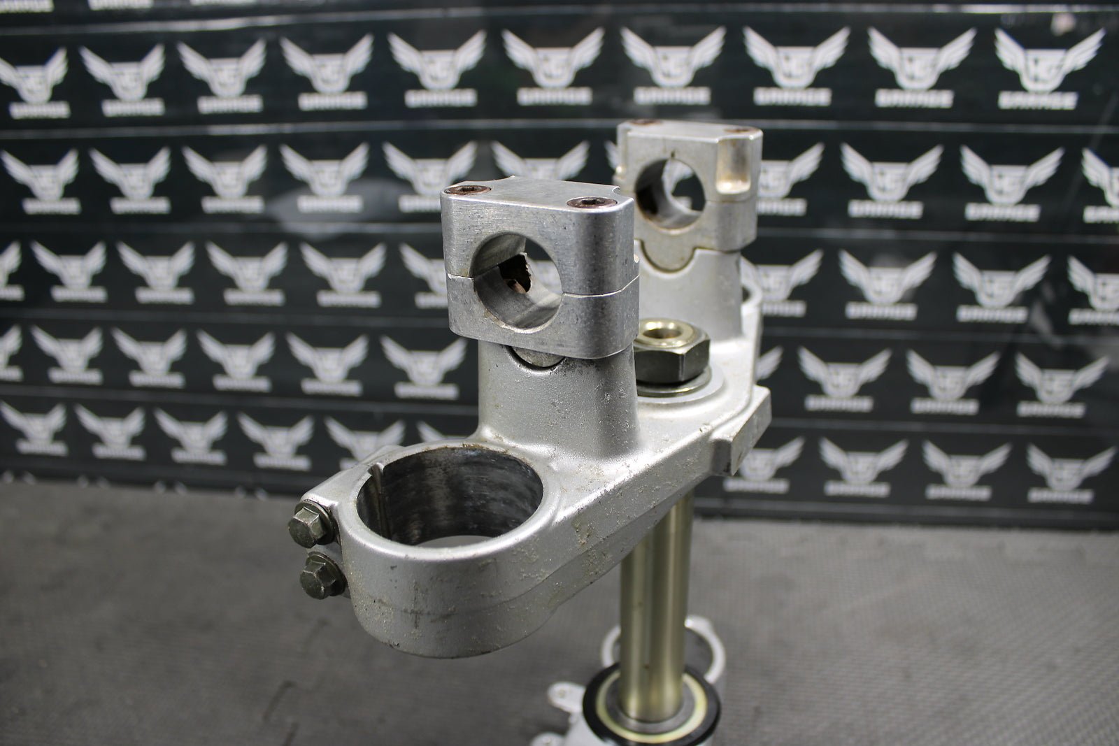 2002 YAMAHA YZ250F OEM FRONT FORKS LOWER UPPER TRIPLE TREE STEM CLAMP FAT BAR - hggarage