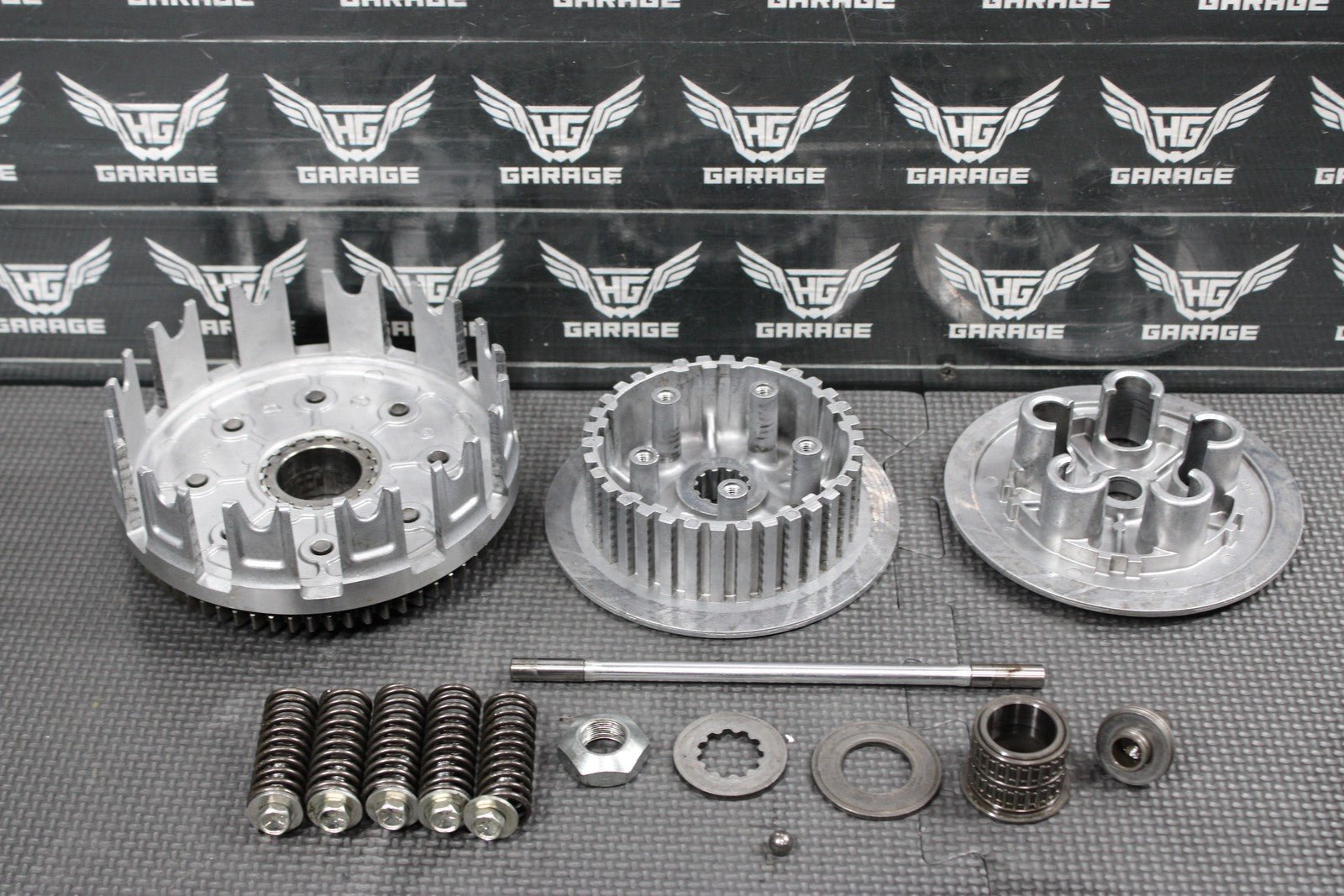 2014 KAWASAKI 10 - 14 KX250F OEM COMPLETE CLUTCH BASKET HUB PRESSURE PLATE - hggarage