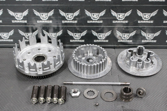 2014 KAWASAKI 10 - 14 KX250F OEM COMPLETE CLUTCH BASKET HUB PRESSURE PLATE - hggarage