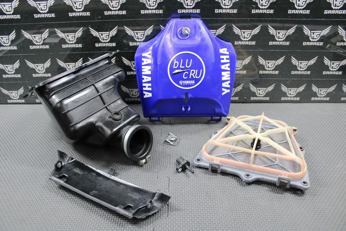 2019 2020 YAMAHA YZ250F OEM AIRBOX AIR CLEANER INTAKE BOOT FILTER CAGE & PARTS - hggarage