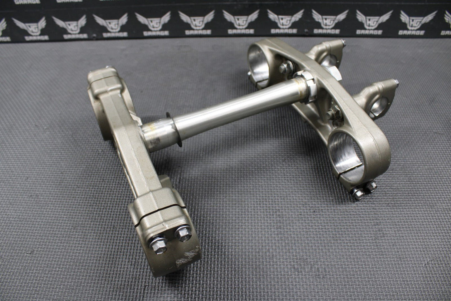 2009 YAMAHA YZ450F OEM FRONT FORKS LOWER UPPER TRIPLE TREE STEM BAR CLAMP STEM - hggarage