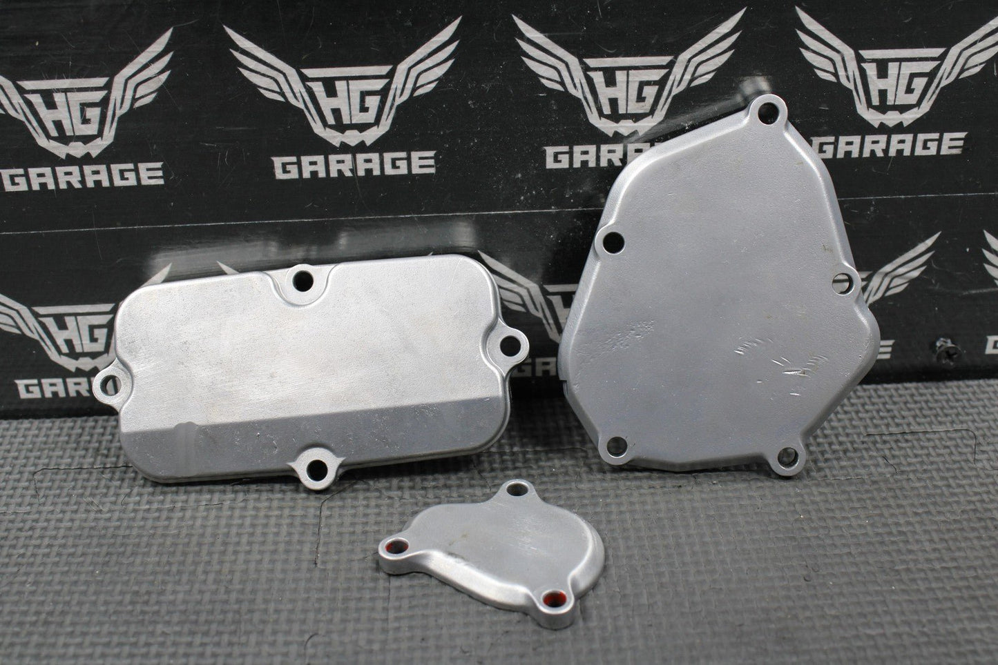 2003 SUZUKI 03 - 06 RM250 OEM EXHAUST POWER VALVE CYLINDER SIDE COVERS COVER SET - hggarage