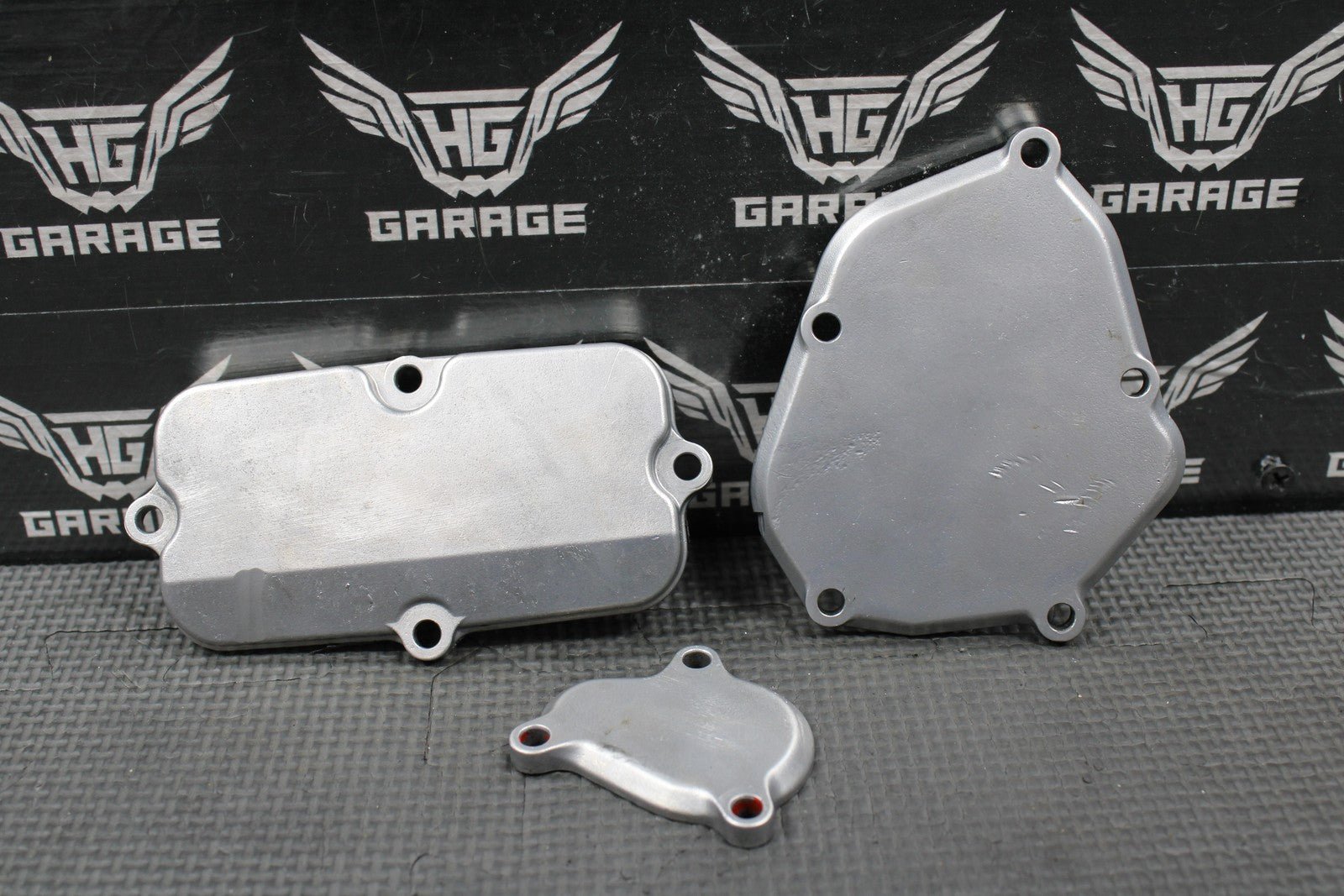 2003 SUZUKI 03 - 06 RM250 OEM EXHAUST POWER VALVE CYLINDER SIDE COVERS COVER SET - hggarage