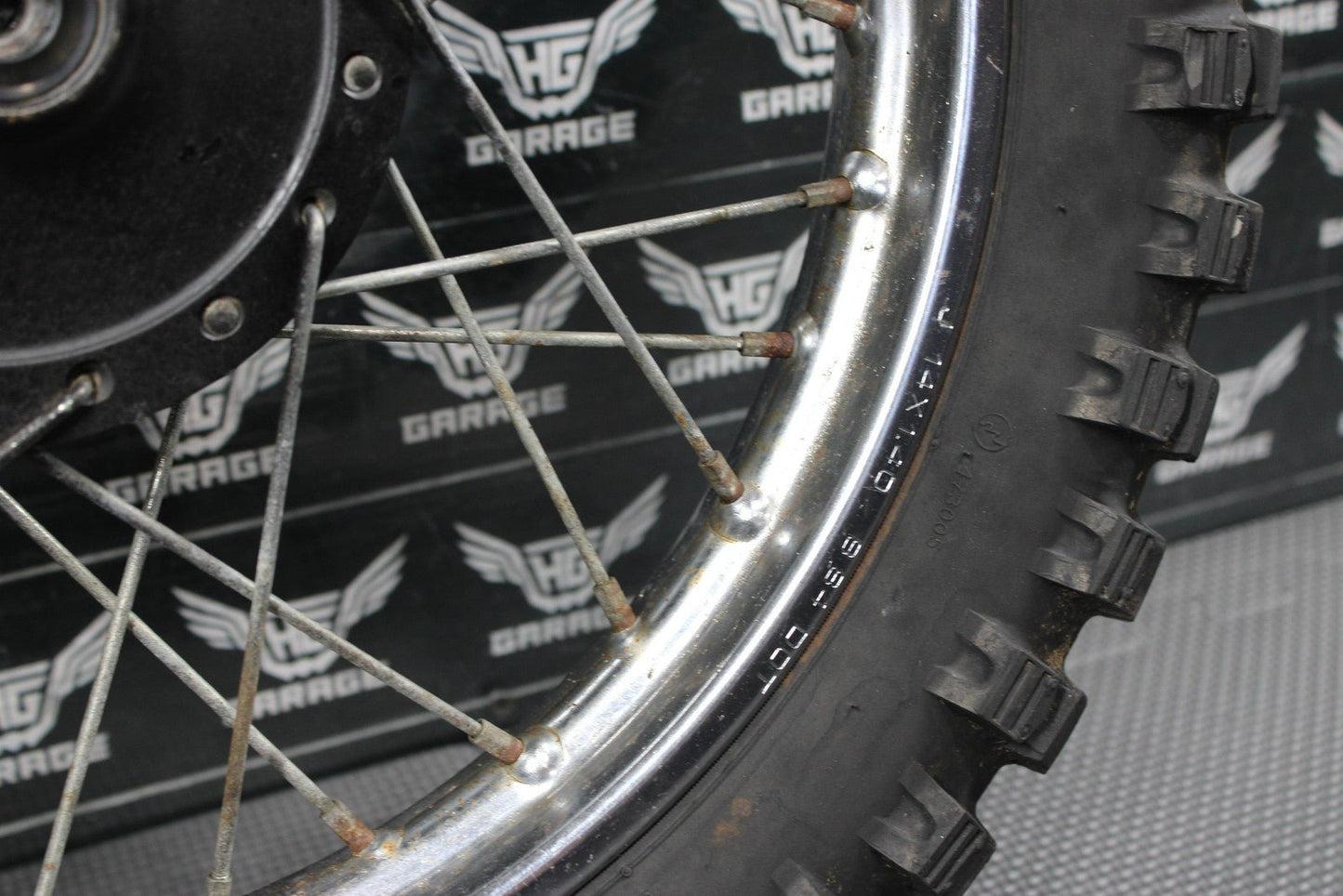 1985 YAMAHA PW80 OEM FRONT WHEEL RIM HUB 451 - 25111 - 00 - 98 94414 - 14227 - 00 - hggarage