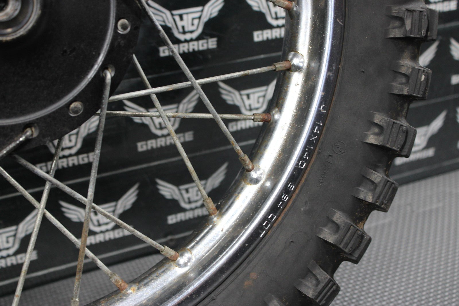 1985 YAMAHA PW80 OEM FRONT WHEEL RIM HUB 451 - 25111 - 00 - 98 94414 - 14227 - 00 - hggarage