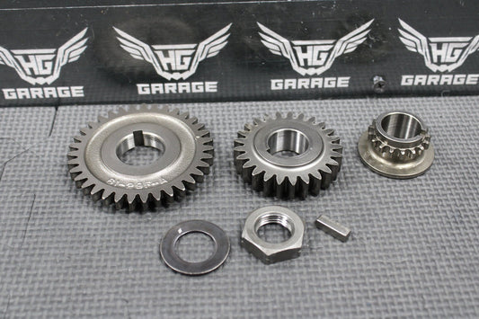 2000 SUZUKI DRZ400 OEM ENGINE CRANKSHAFT PRIMARY MAIN DRIVE TIMING GEARS SET - hggarage