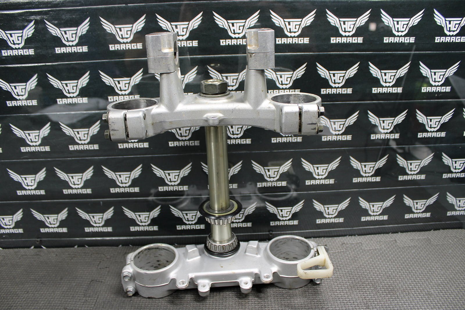 2002 YAMAHA YZ250F OEM FRONT FORKS LOWER UPPER TRIPLE TREE STEM CLAMP FAT BAR - hggarage