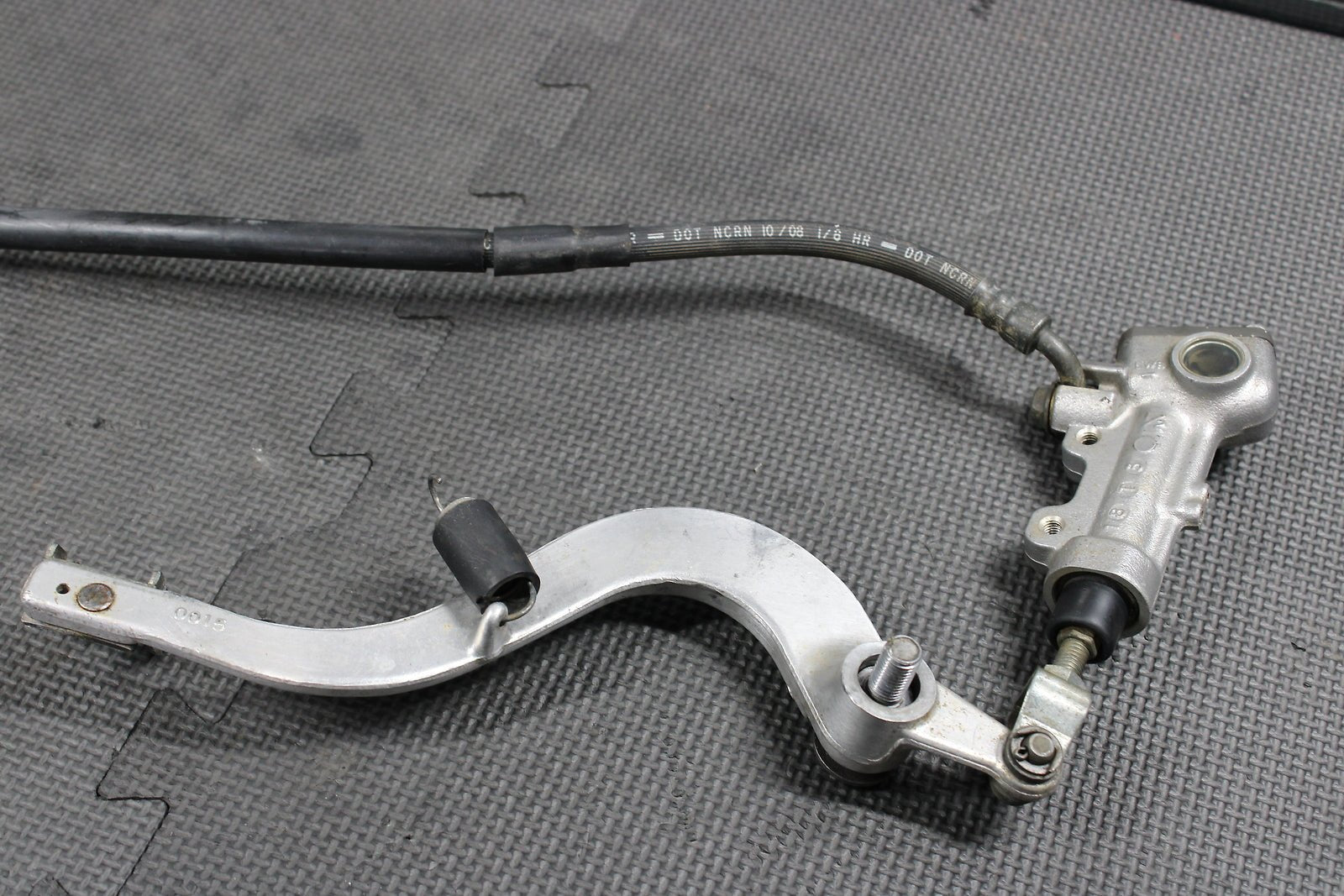 2009 Kawasaki KX250F OEM Nissin Rear Back Brake Caliper Master Cylinder Lever - hggarage