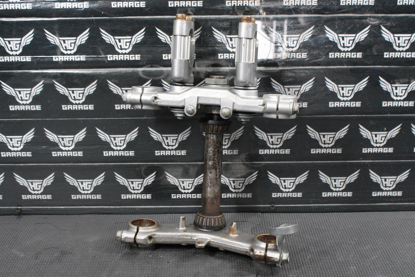 2008 KAWASAKI KLX140 OEM FRONT FORKS LOWER UPPER TRIPLE TREE STEM CLAMP FORKS - hggarage
