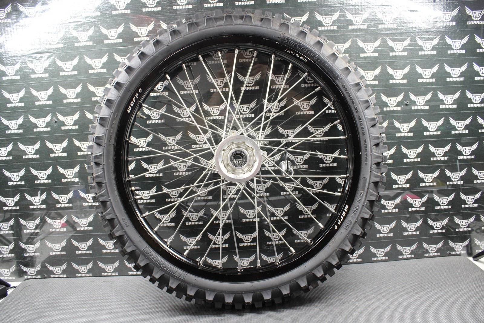 2014 KAWASAKI 10 - 18 KX250F WARP 9 BLACK FRONT WHEEL RIM BILLET HUB LIKE NEW TIRE - hggarage