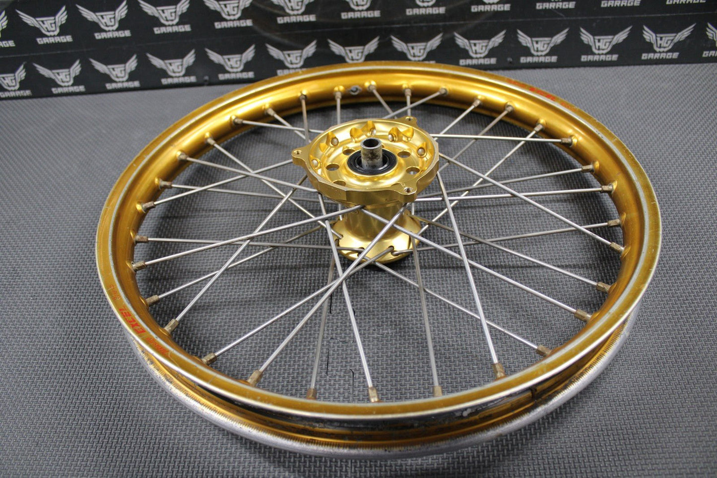 2001 YAMAHA 93 - 01 YZ80 90 - 01 RM80 17" GOLD EXCEL FRONT WHEEL RIM W/ TALON HUB - hggarage