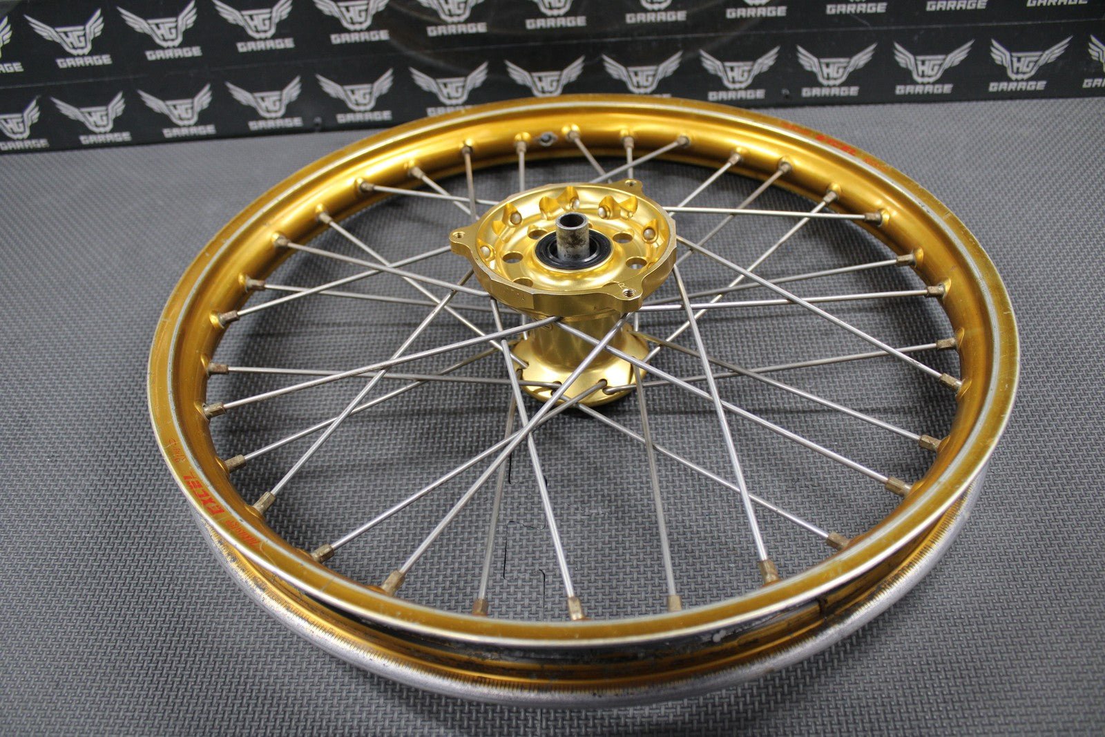 2001 YAMAHA 93 - 01 YZ80 90 - 01 RM80 17" GOLD EXCEL FRONT WHEEL RIM W/ TALON HUB - hggarage