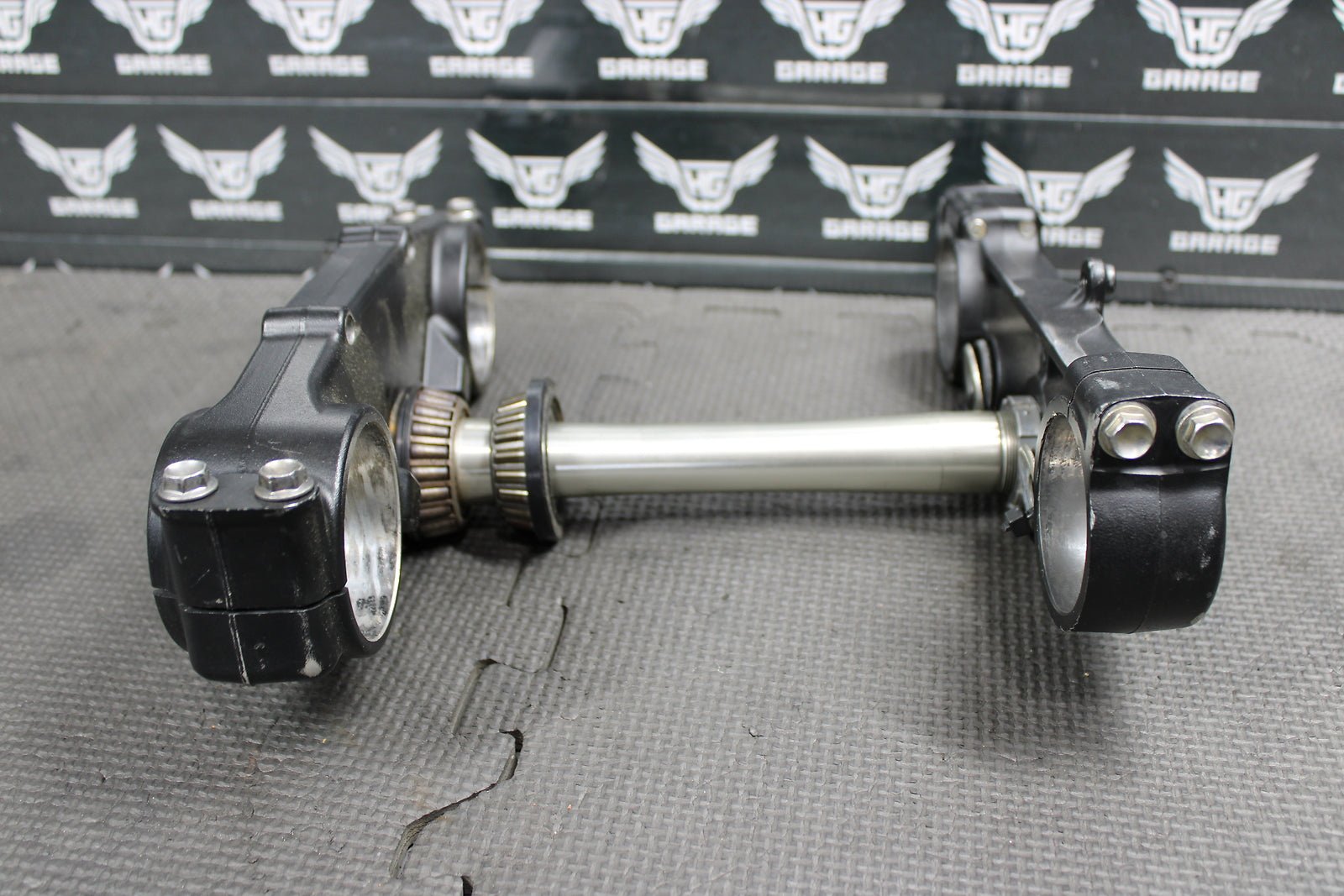 2009 KAWASAKI KX250F OEM FRONT FORKS LOWER UPPER TRIPLE TREE STEM CLAMP STEERING - hggarage