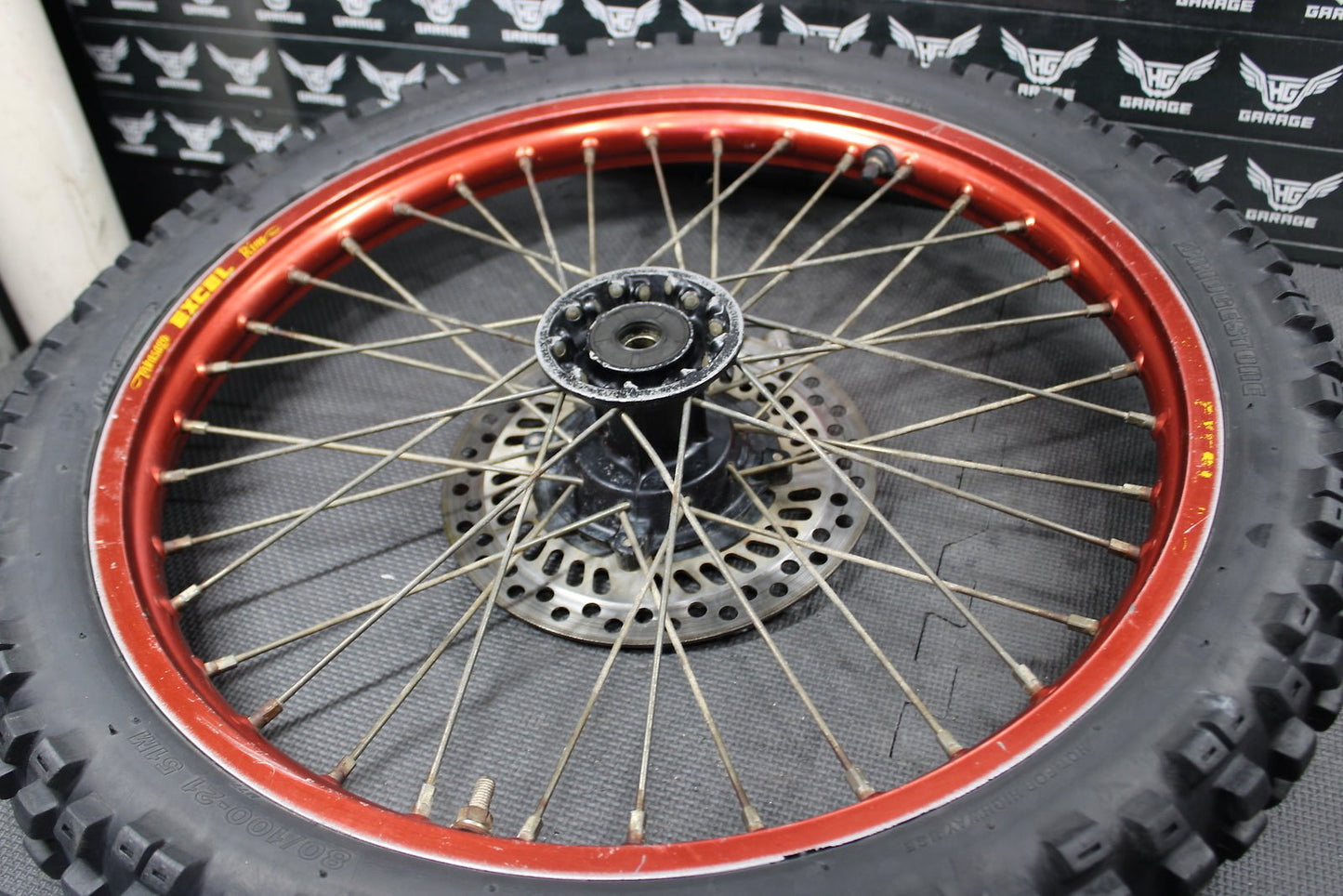 1992 HONDA CR250R EXCEL FRONT WHEEL RIM HUB ASSEMBLY 44601 - ML3 - 600 44701 - KZ3 - 862 - hggarage