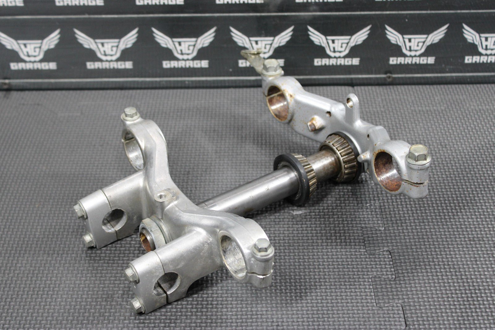 2003 00 - 04 KAWASAKI KX65 OEM FRONT FORKS LOWER UPPER TRIPLE TREE STEM CLAMP - hggarage