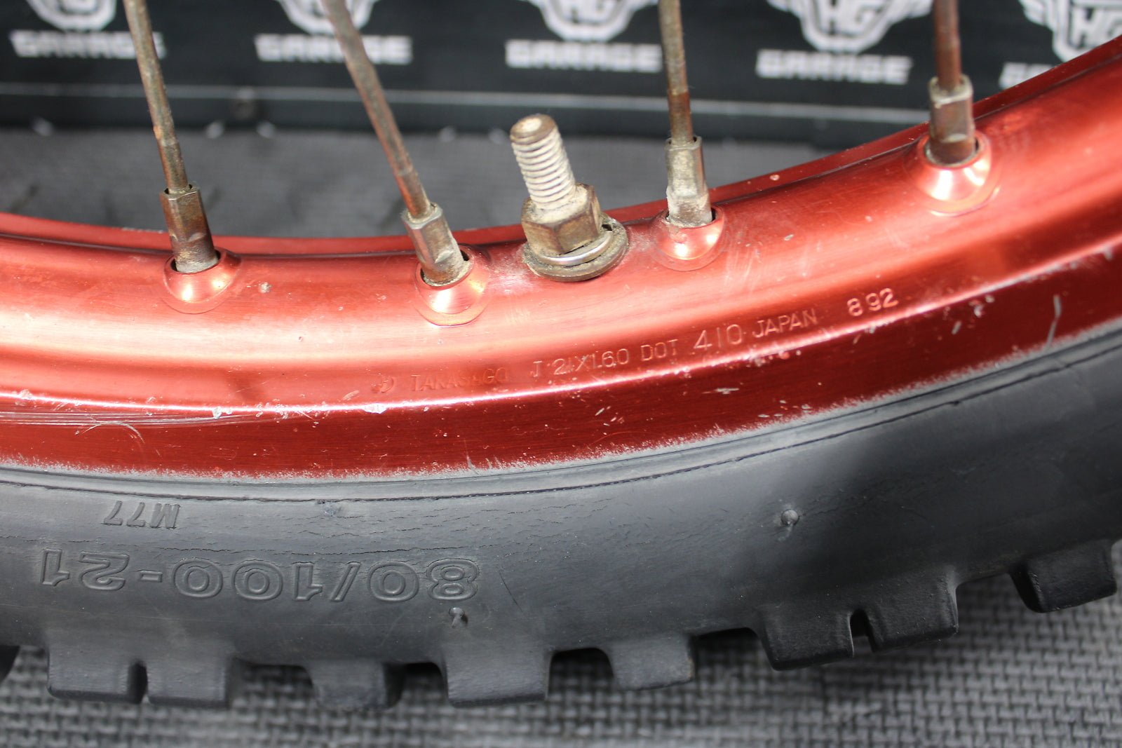 1992 HONDA CR250R EXCEL FRONT WHEEL RIM HUB ASSEMBLY 44601 - ML3 - 600 44701 - KZ3 - 862 - hggarage
