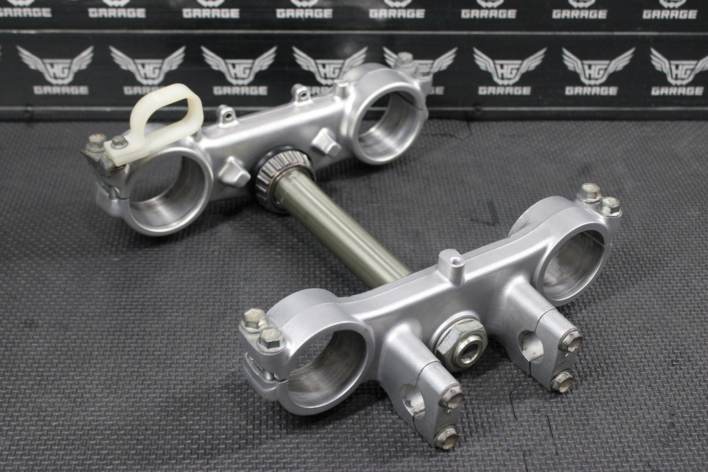 1996 KAWASAKI KX125 OEM FRONT FORKS LOWER UPPER TRIPLE TREE STEM CLAMP SET NICE! - hggarage