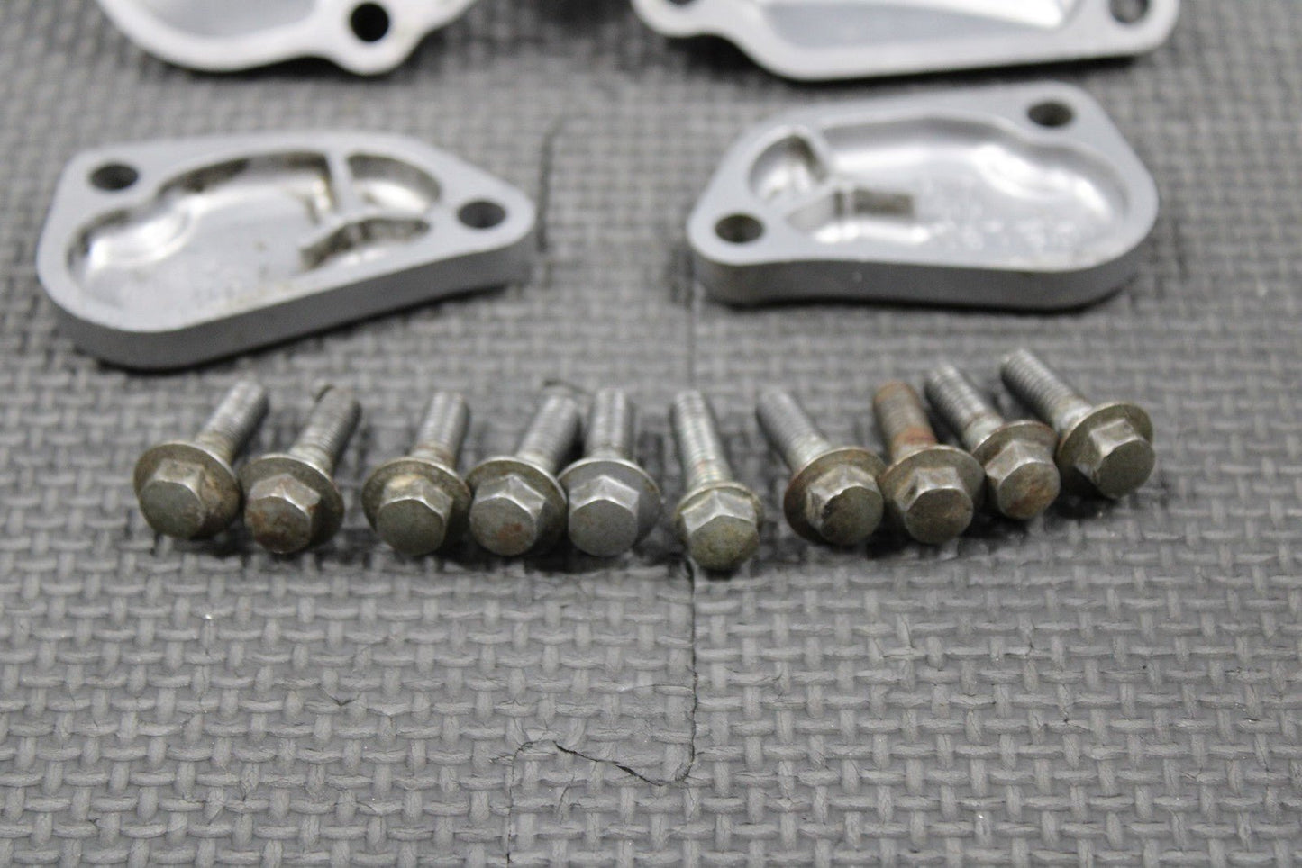 1988 88 - 91 HONDA CR250R OEM EXHAUST POWERVALVE CYLINDER SIDE COVERS TOP & SIDES - hggarage