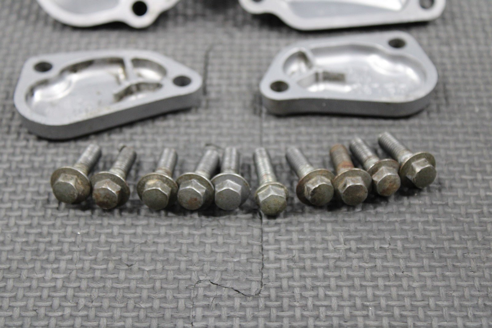1988 88 - 91 HONDA CR250R OEM EXHAUST POWERVALVE CYLINDER SIDE COVERS TOP & SIDES - hggarage